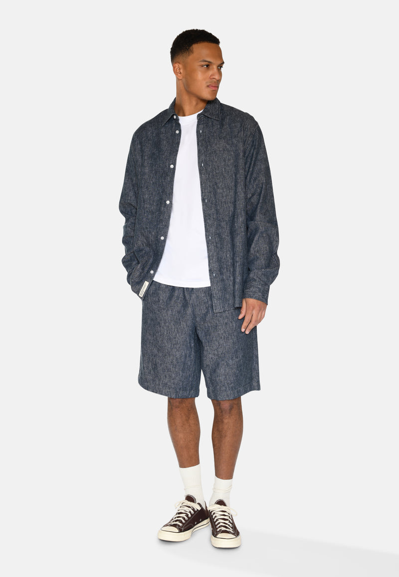minimum male Douglas denimskjorte 4128 Long Sleeved Shirt 3922 Sky Captain