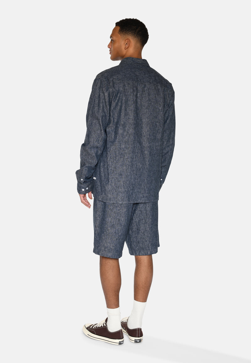 minimum male Douglas denimskjorte 4128 Long Sleeved Shirt 3922 Sky Captain