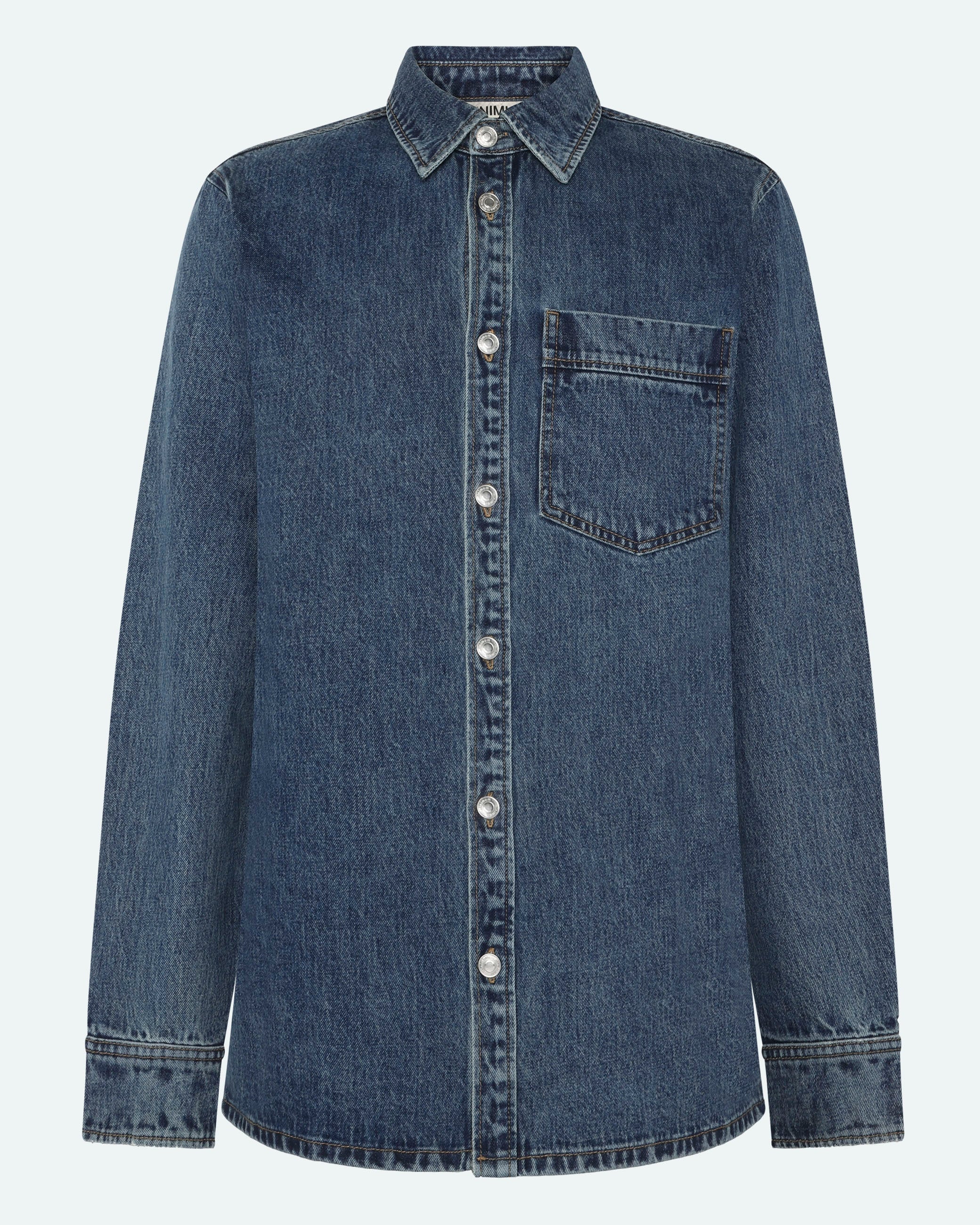 minimum male Dylan shirt 2461 Long Sleeved Shirt 1002 Medium Blue