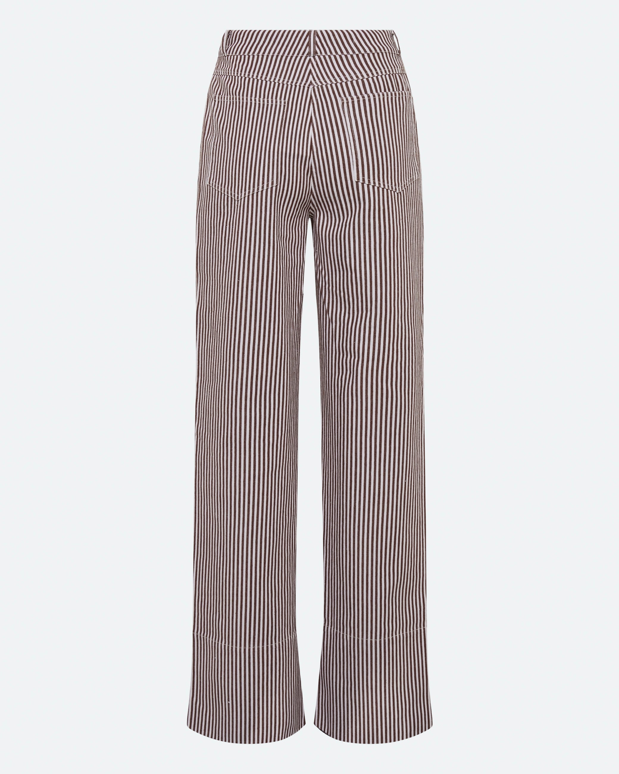 minimum female Elisa denimbukser i striber 4328 Straight Jeans 0608 Coco Milk