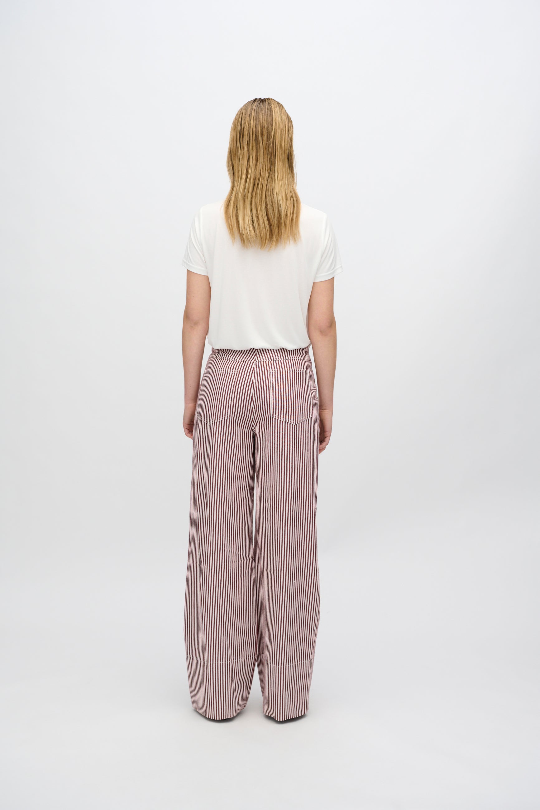 minimum female Elisa denimbukser i striber 4328 Straight Jeans 0608 Coco Milk