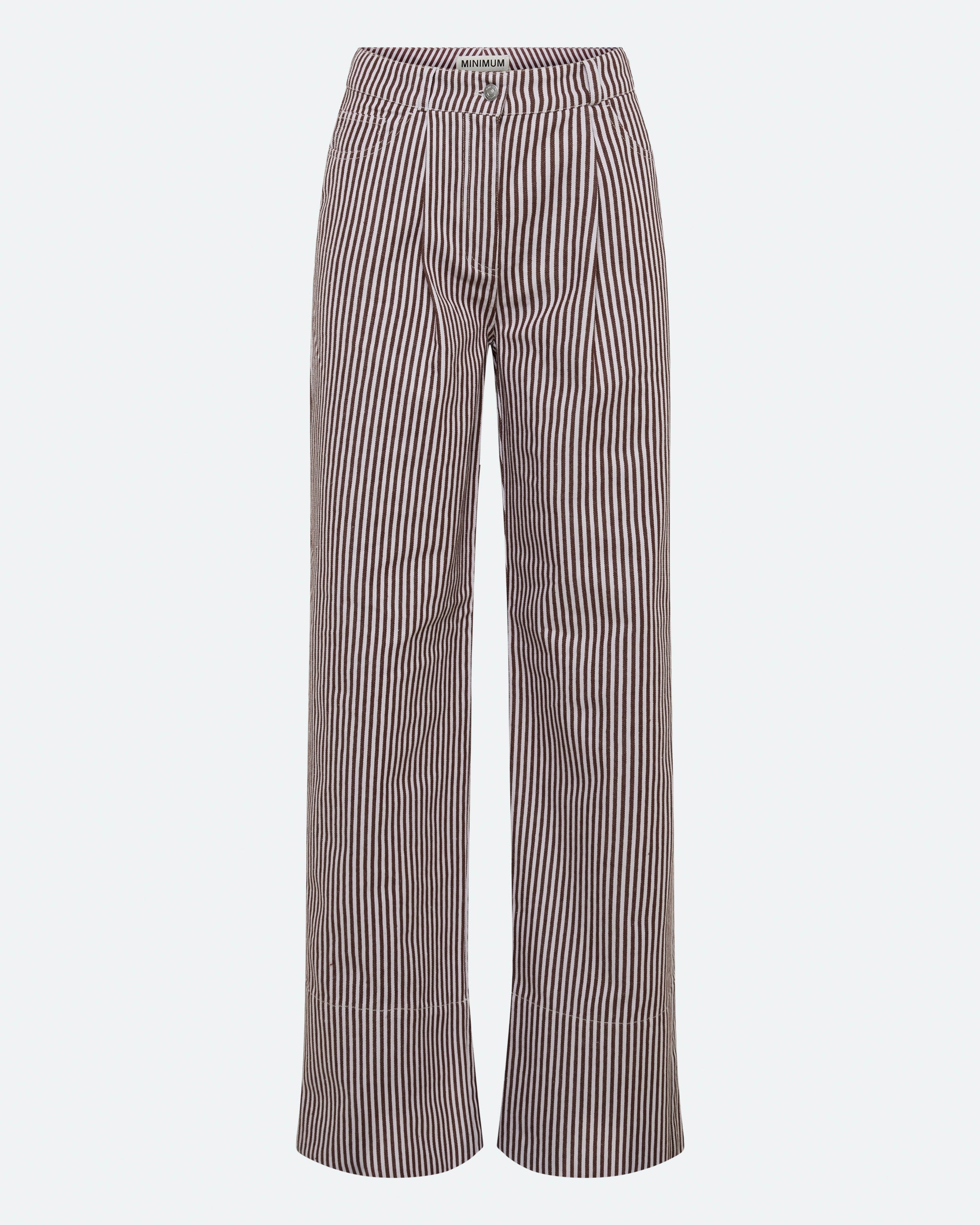minimum female Elisa denimbukser i striber 4328 Straight Jeans 0608 Coco Milk