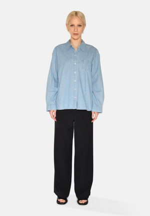 minimum female Fern denimskjorte 4147 Long Sleeved Shirt 1001 Light Blue