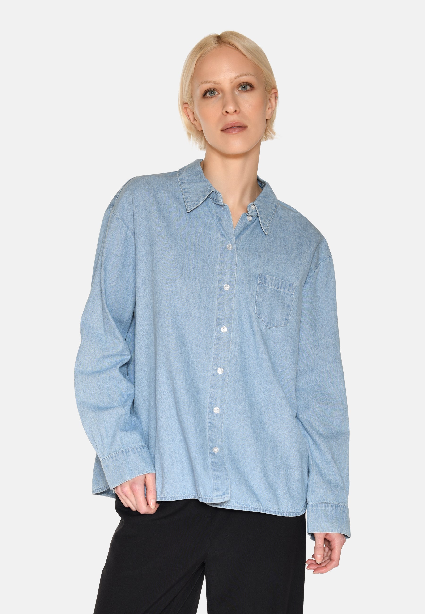minimum female Fern denimskjorte 4147 Long Sleeved Shirt 1001 Light Blue