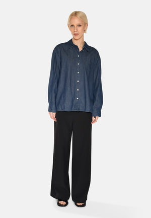 minimum female Fern denimskjorte 4147 Long Sleeved Shirt 1002 Medium Blue