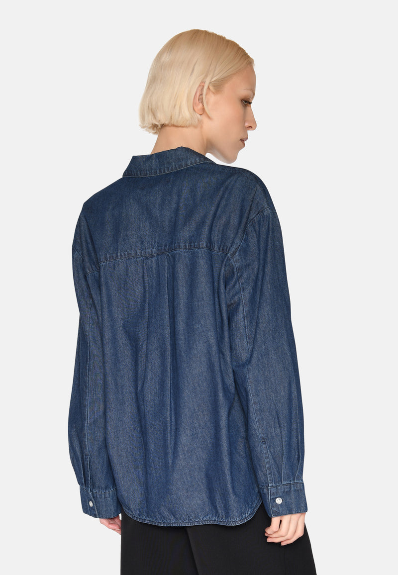 minimum female Fern denimskjorte 4147 Long Sleeved Shirt 1002 Medium Blue