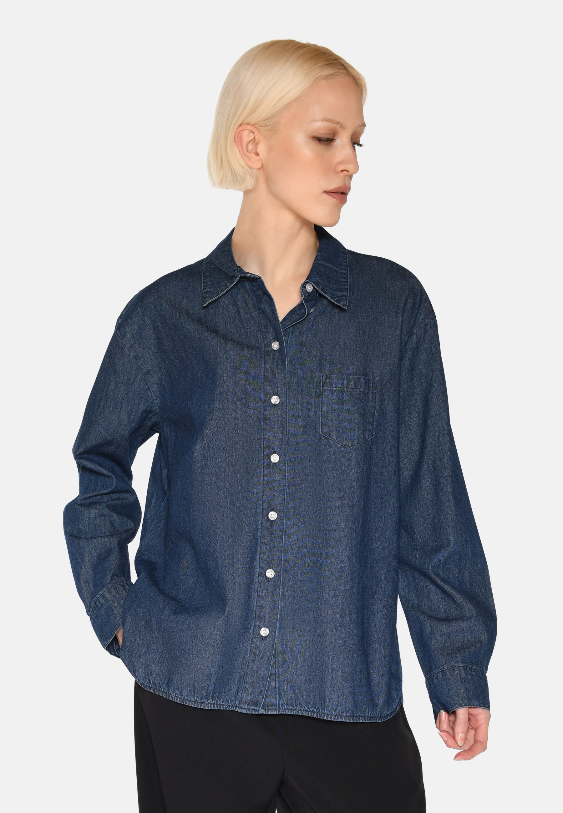 minimum female Fern denimskjorte 4147 Long Sleeved Shirt 1002 Medium Blue