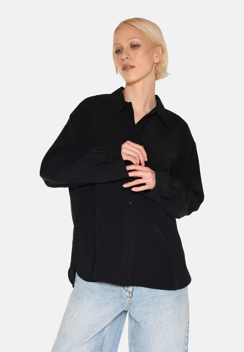 minimum female Fern langærmet skjorte 3859 Long Sleeved Shirt 999 Black