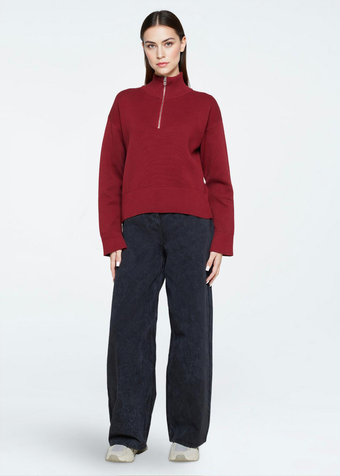 minimum female Fionas 3057 Striktrøje Jumper 1534 Merlot