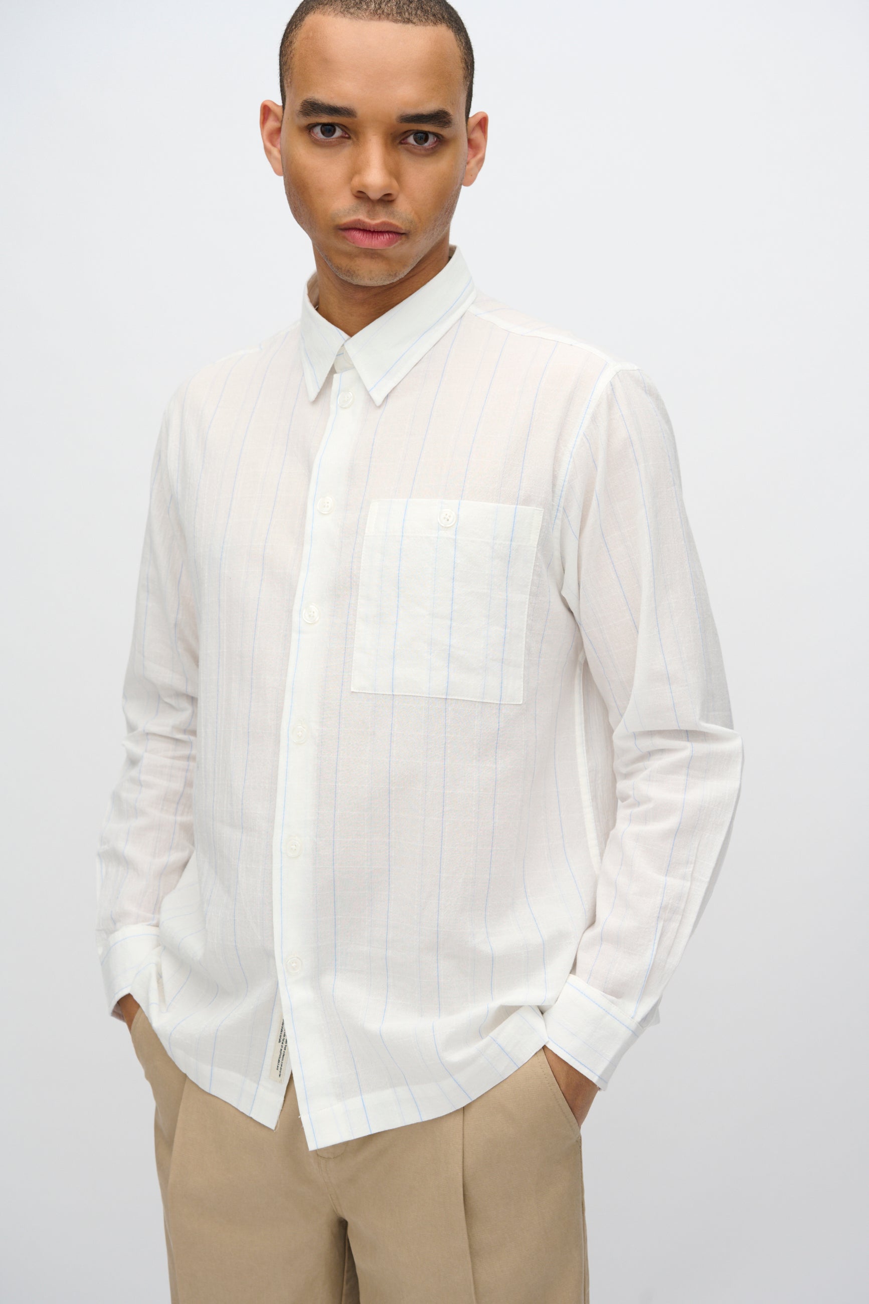 minimum male Francis langærmet skjorte 4235 Long Sleeved Shirt 0608 Coco Milk