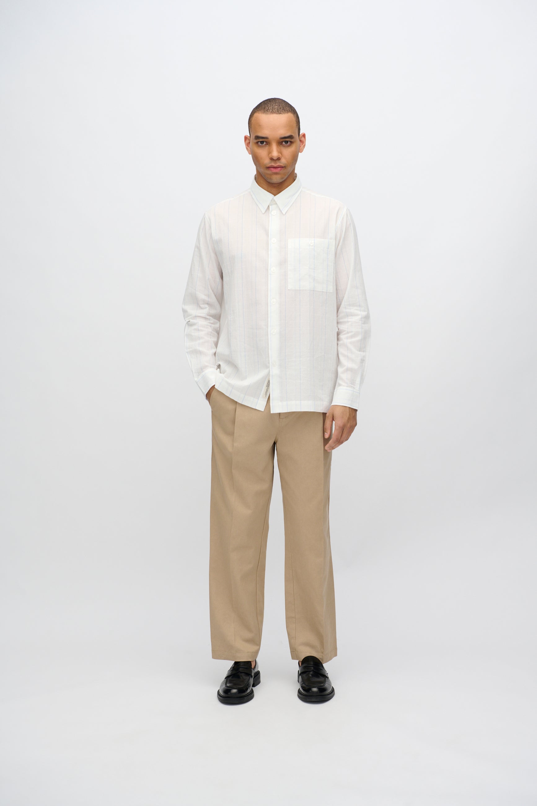 minimum male Francis langærmet skjorte 4235 Long Sleeved Shirt 0608 Coco Milk