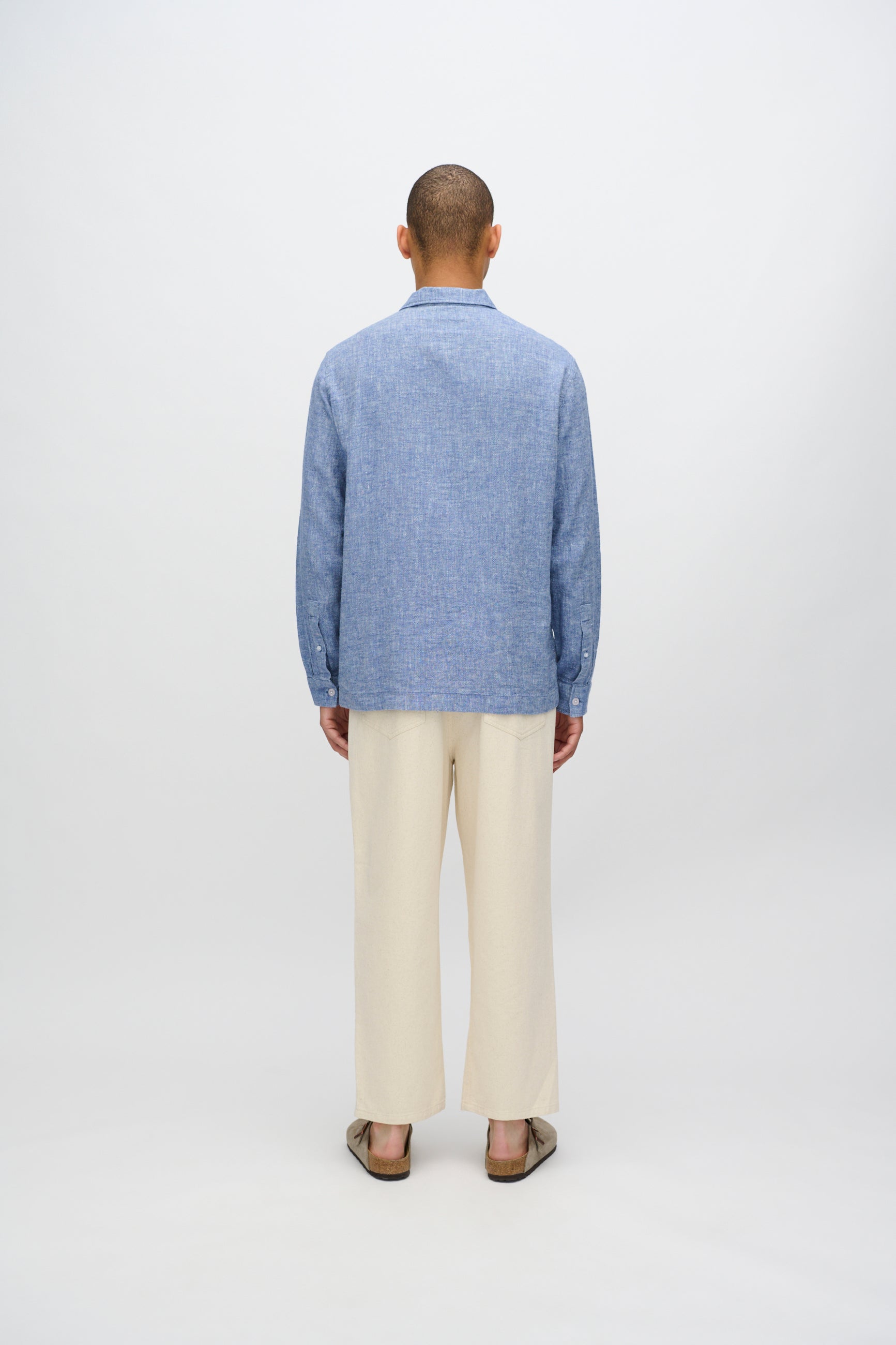 minimum male Francis langærmet skjorte i hørblanding 4236 Long Sleeved Shirt 4105 Angel Falls
