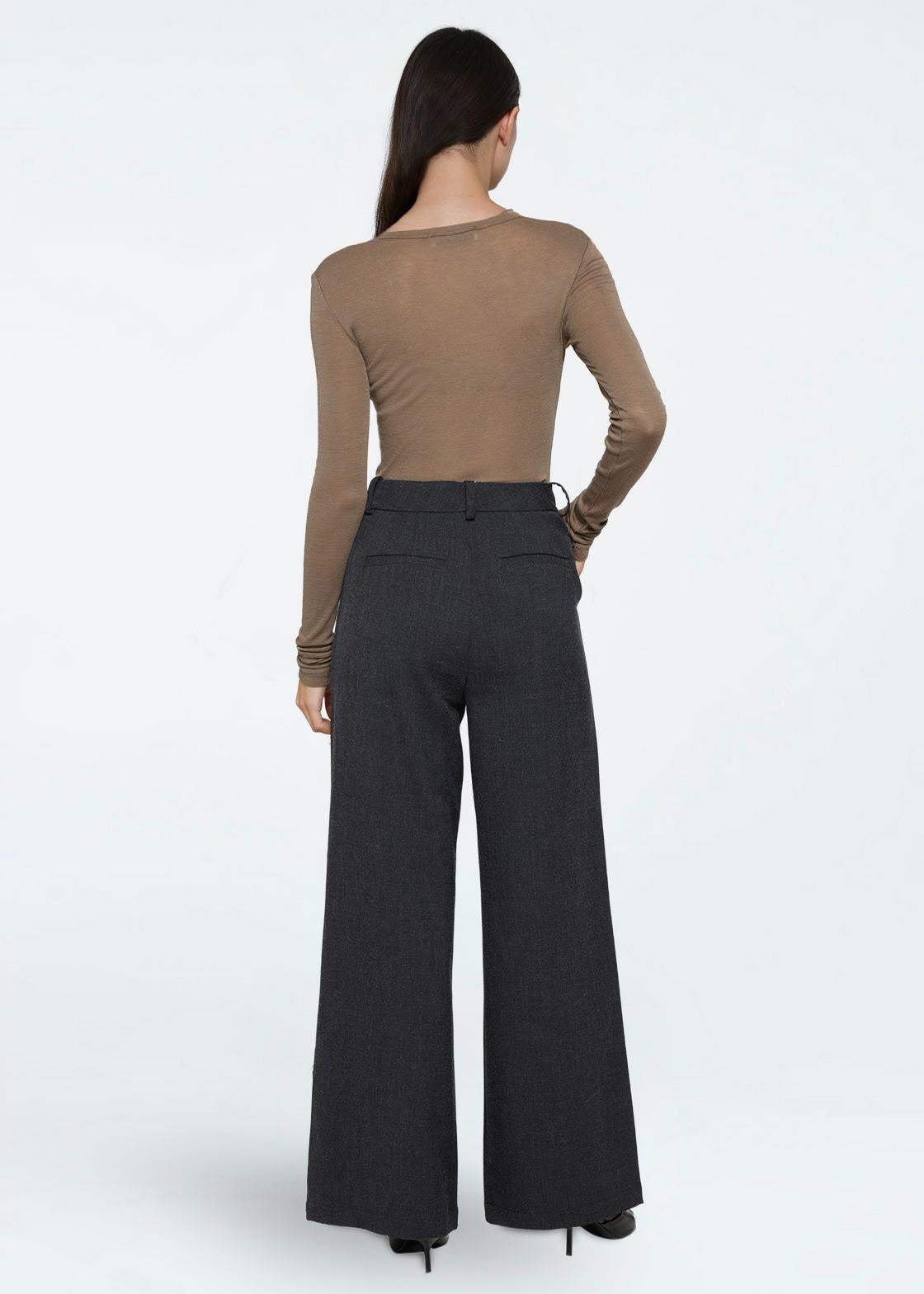 minimum female Gunli 3737 Dressed Pants 980M Dark Grey Melange