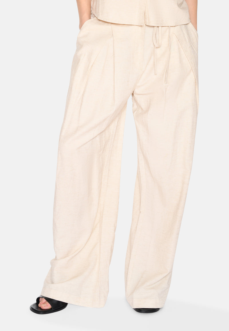 minimum female Gunli stylede bukser med bindebånd 4191 Dressed Pants 1105 Brown Rice