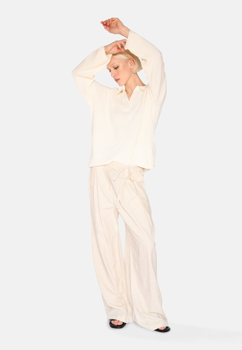 minimum female Gunli stylede bukser med bindebånd 4191 Dressed Pants 1105 Brown Rice