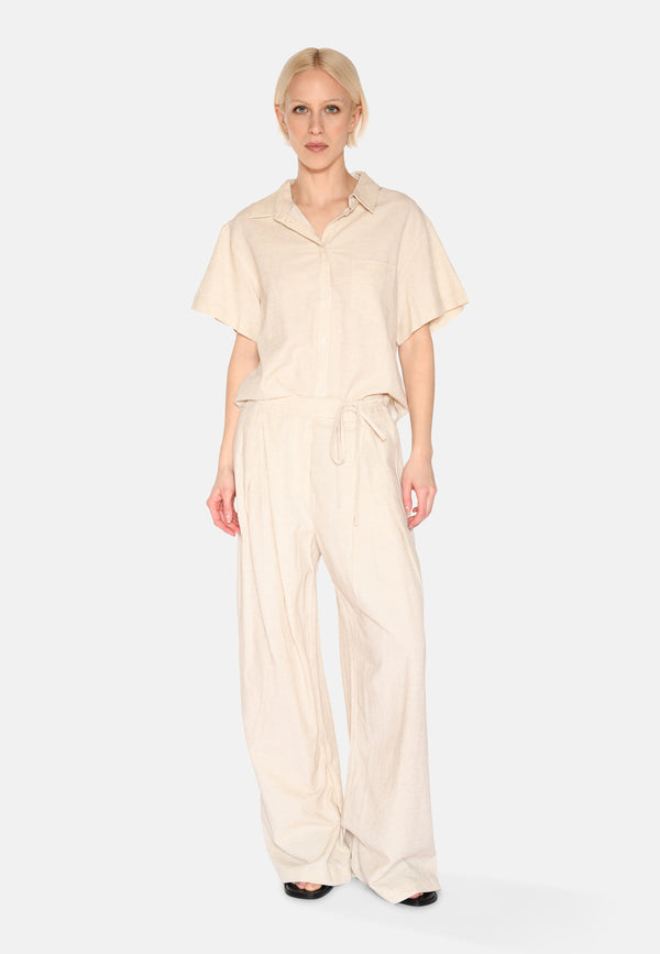 minimum female Gunli stylede bukser med bindebånd 4191 Dressed Pants 1105 Brown Rice