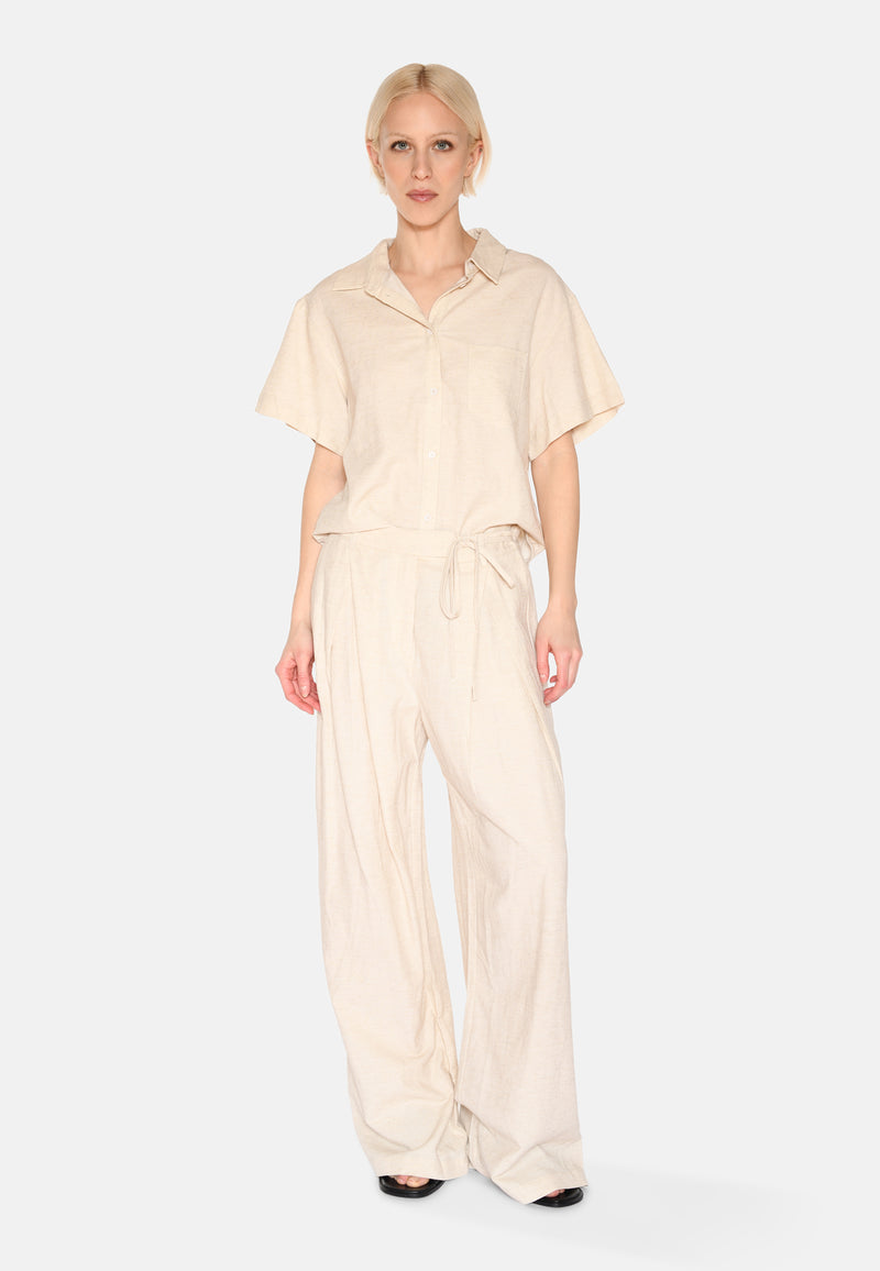 minimum female Gunli stylede bukser med bindebånd 4191 Dressed Pants 1105 Brown Rice