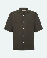 minimum male Hayden kortærmet hørskjorte 4115 Short Sleeved Shirt 0506 Black Ink