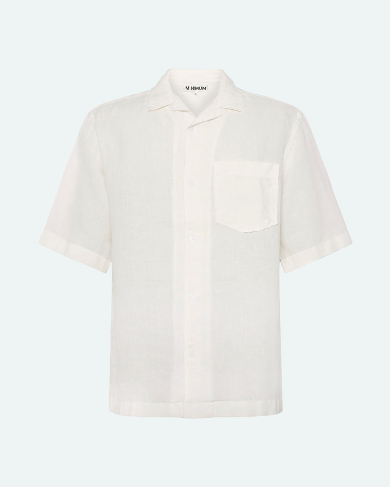 minimum male Hayden kortærmet hørskjorte 4115 Short Sleeved Shirt 0608 Coco Milk