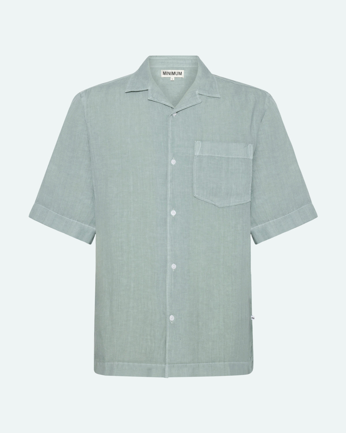 minimum male Hayden kortærmet hørskjorte 4115 Short Sleeved Shirt 4706 Gray Mist