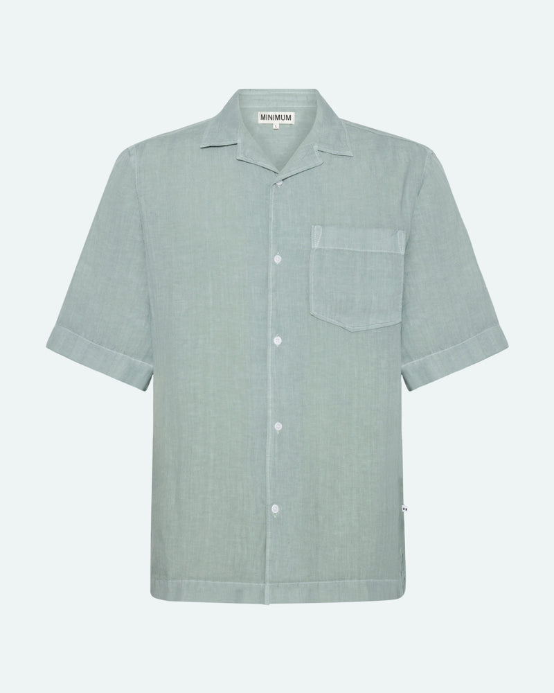 minimum male Hayden kortærmet hørskjorte 4115 Short Sleeved Shirt 4706 Gray Mist