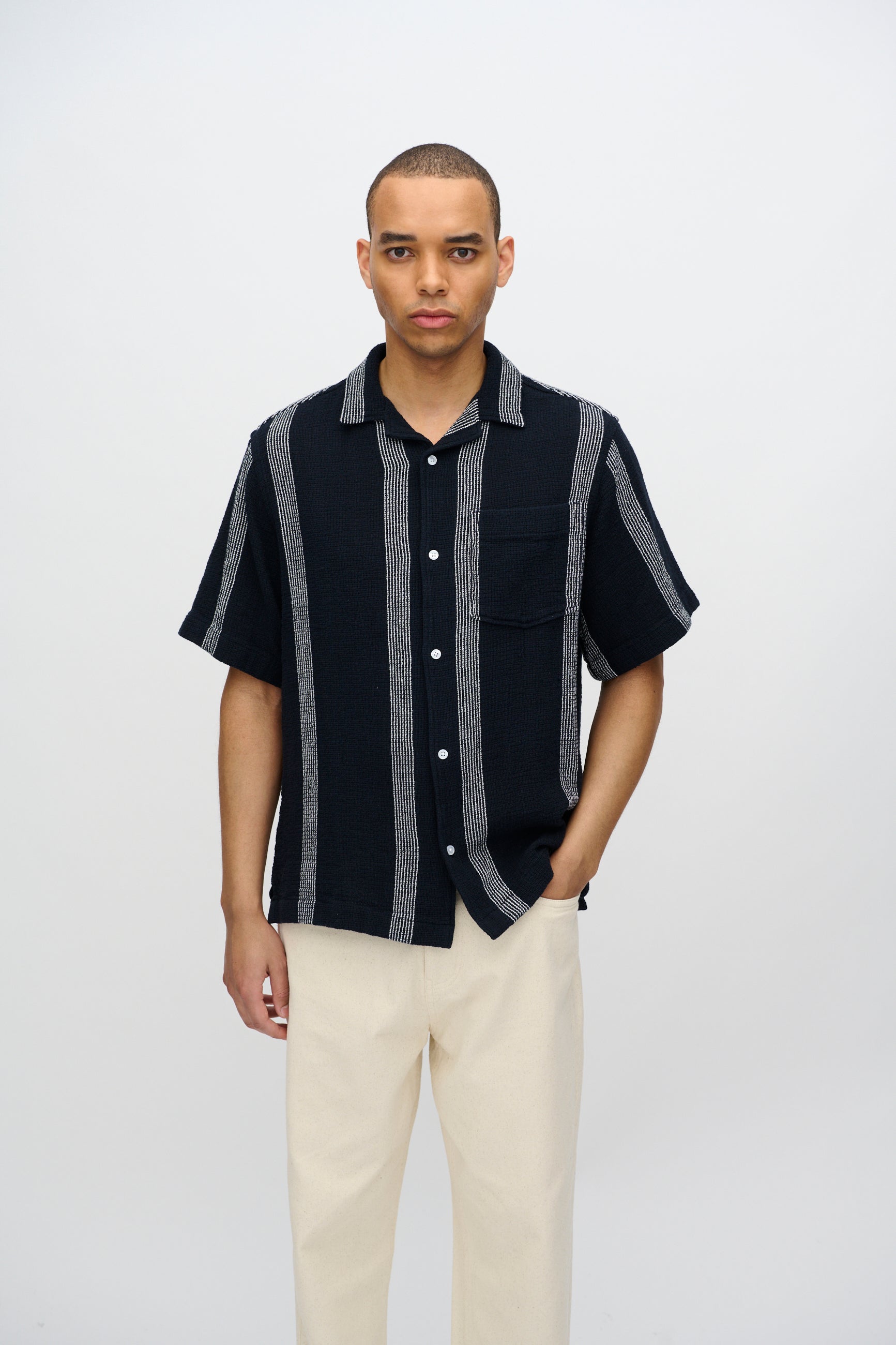 minimum male Hayden afslappet kortærmet skjorte 4219 Short Sleeved Shirt 3922 Sky Captain