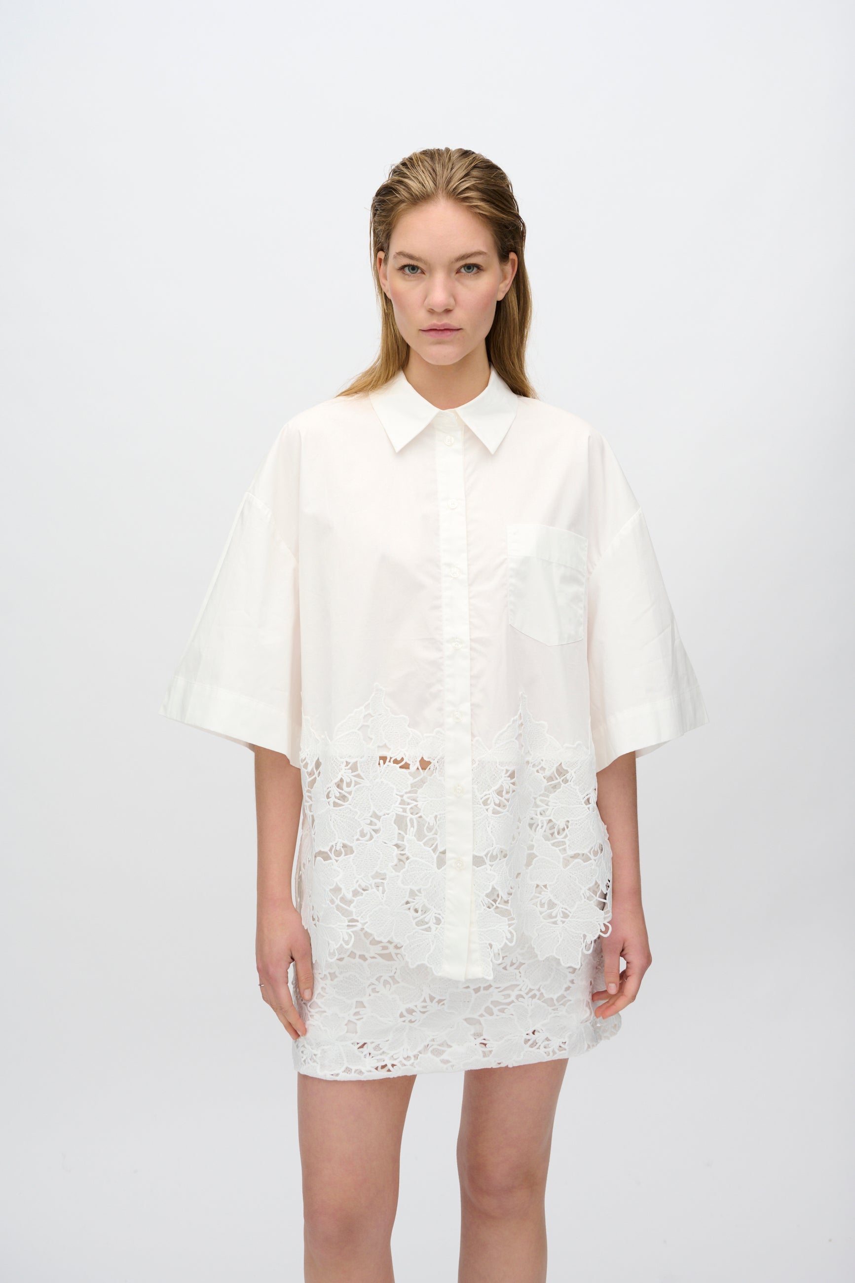 minimum female Ines kortærmet skjorte med blonde 4256 Short Sleeved T-shirt 0608 Coco Milk