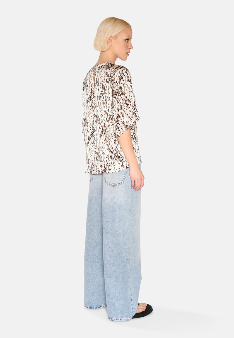 minimum female Janey kortærmet satinbluse 4194 Short Sleeved Blouse 0608 Coco Milk