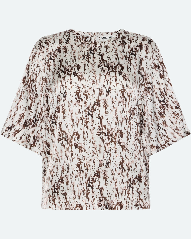 minimum female Janey kortærmet satinbluse 4194 Short Sleeved Blouse 0608 Coco Milk