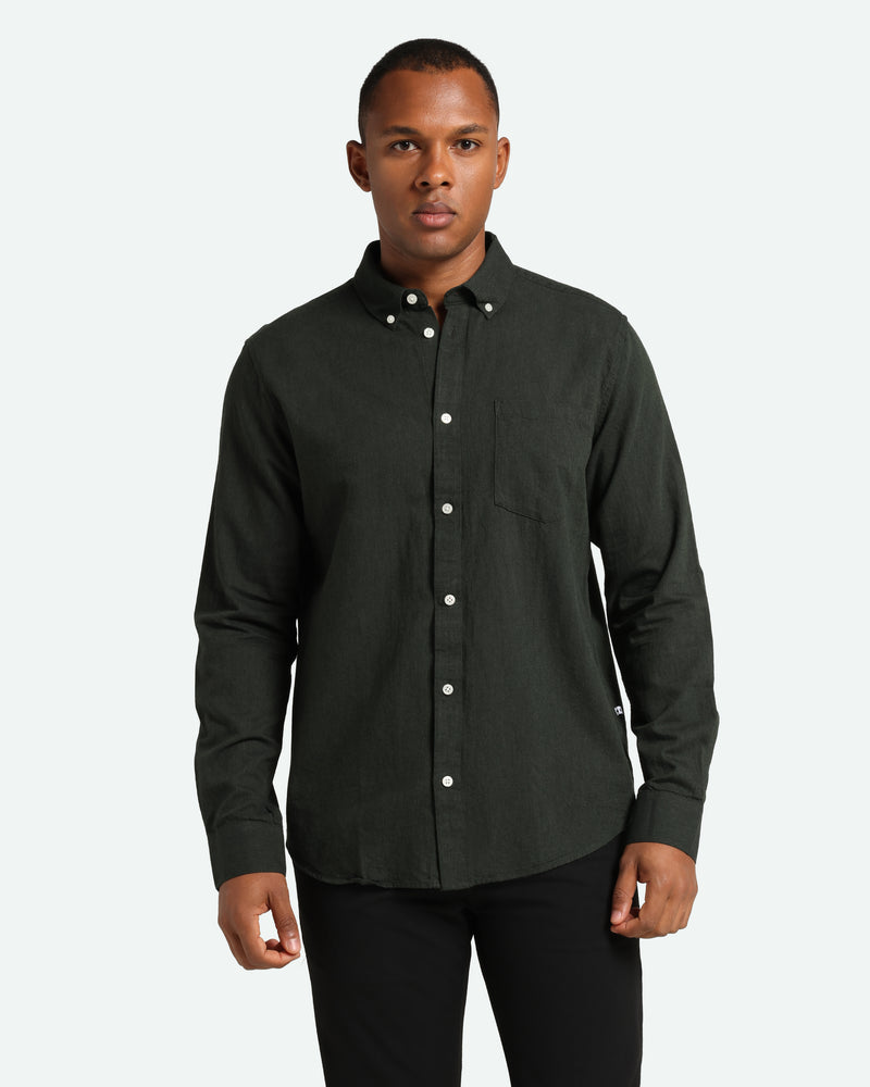 minimum male Jay 3.0 0063 Long Sleeved Shirt 874M Racing Green Melange