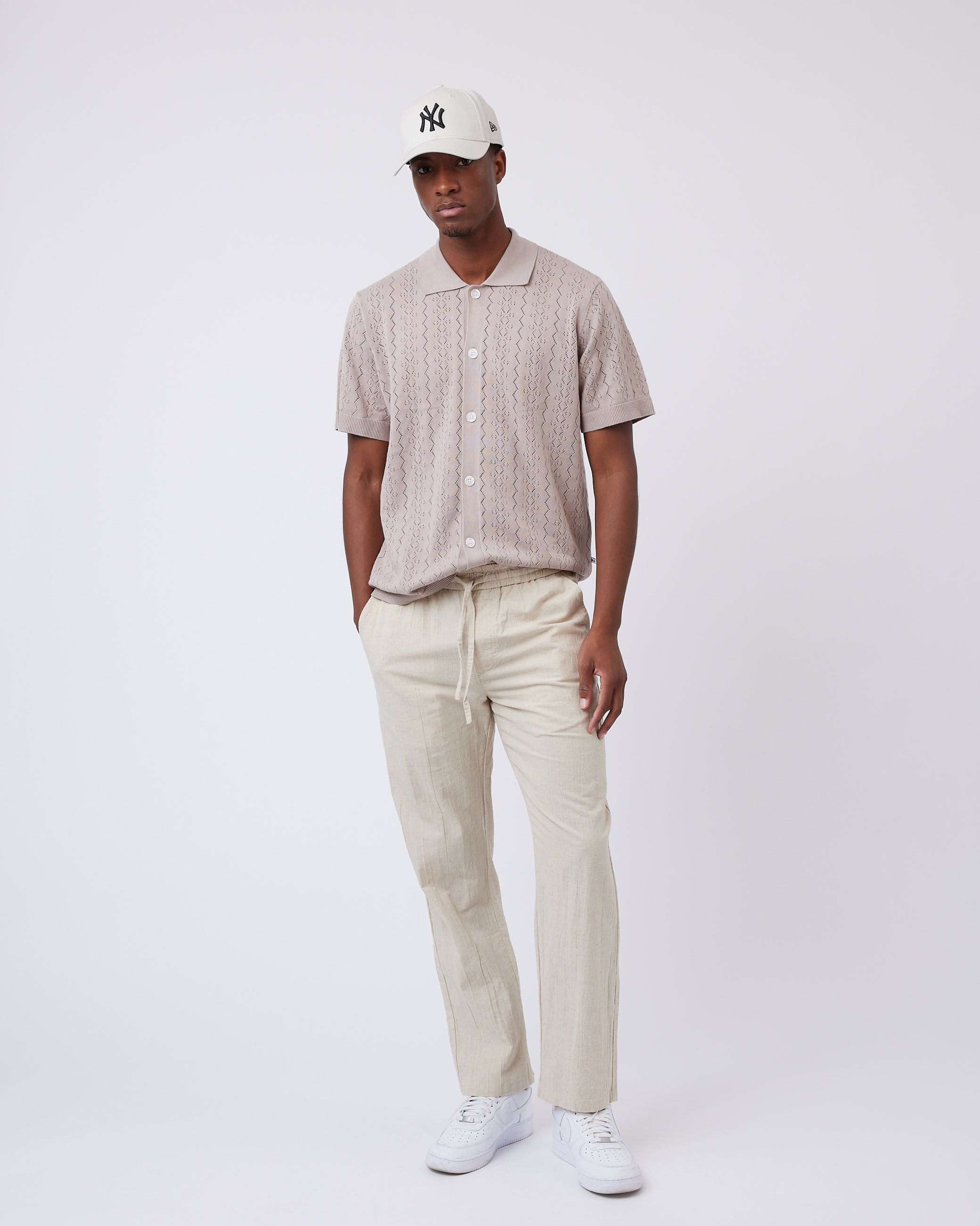 minimum male Jennusa afslappede bukser i hørblanding 3598 Casual Pants 5304 Rainy Day