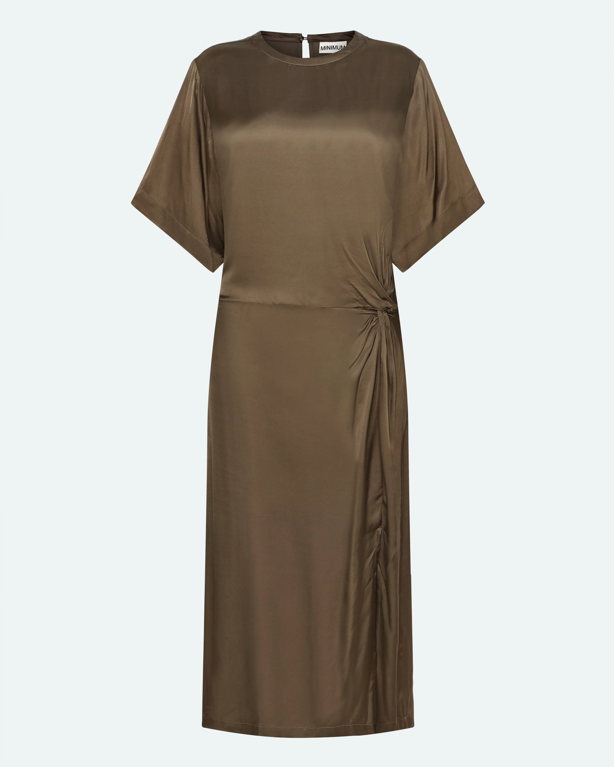 minimum female Josie satin midi-kjole 4165 Midi Dress 1815 Shitake