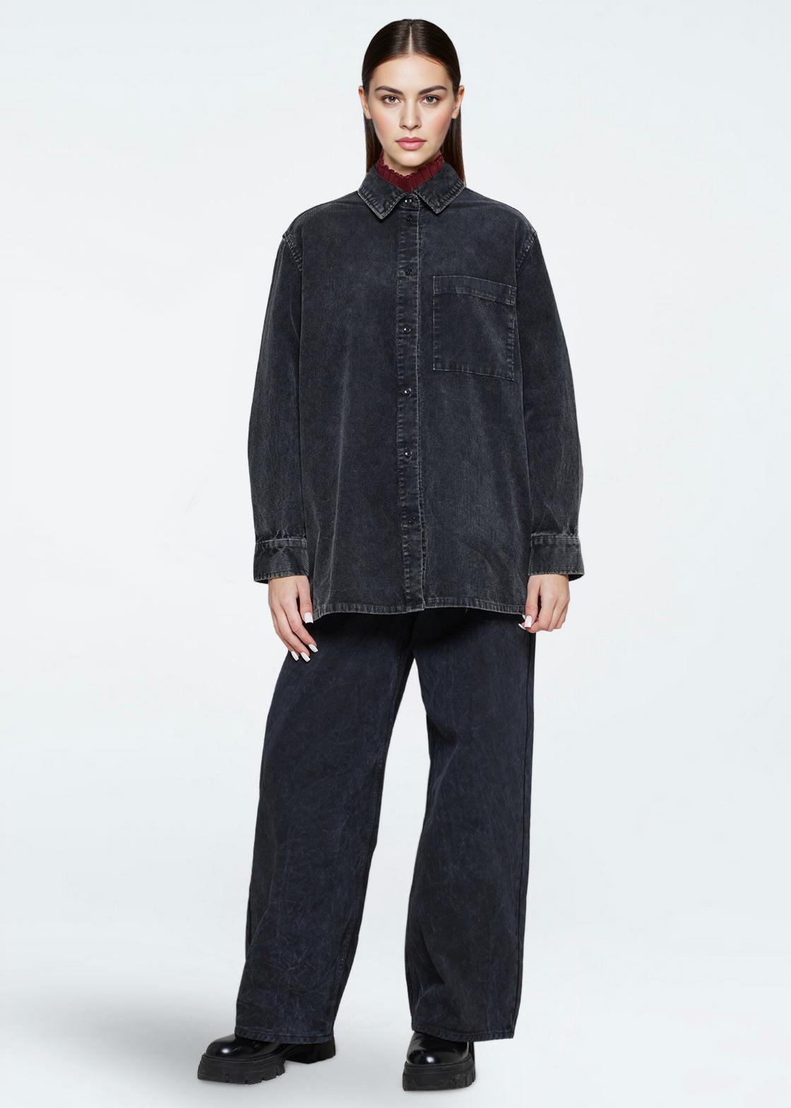 minimum female Layne shirt 4356 Long Sleeved Shirt 980 Dark Grey