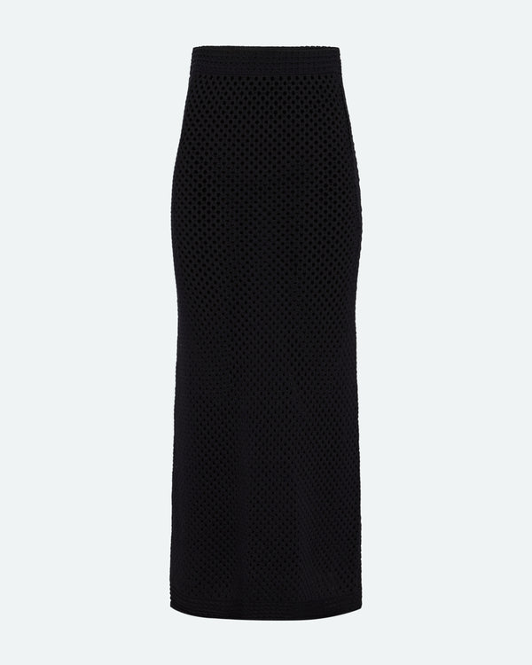 minimum female Leila hæklet nederdel 4119 Maxi Skirt 999 Black