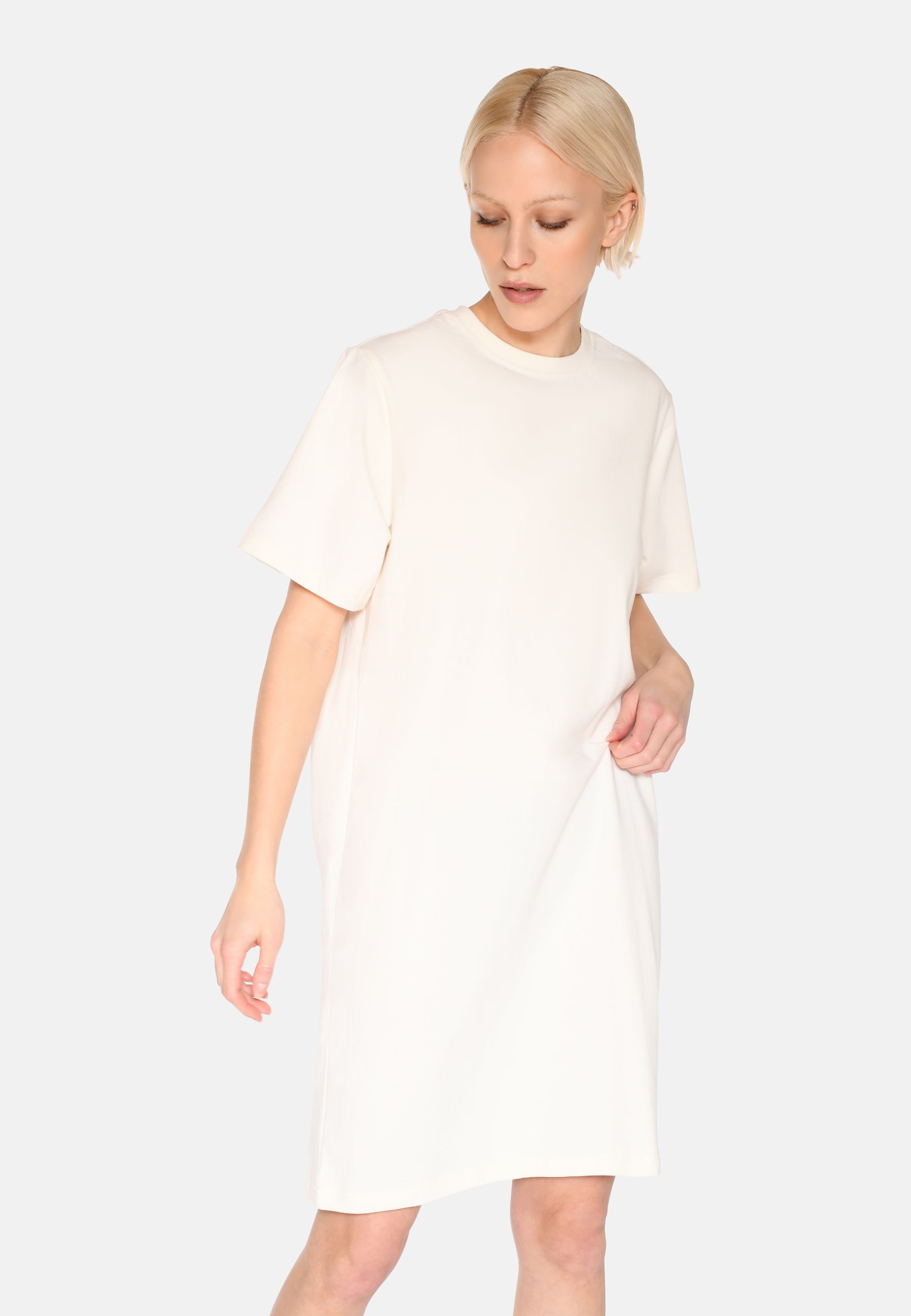 minimum female Lida t-shirtkjole 4249 GOTS Short Dress 0608 Coco Milk