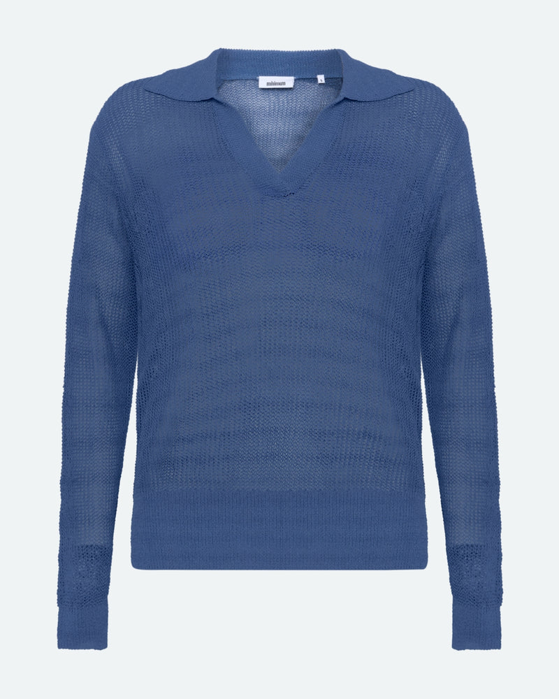 minimum female Lineas polo-trøje 3056 Jumper 3929 Blue Horizon