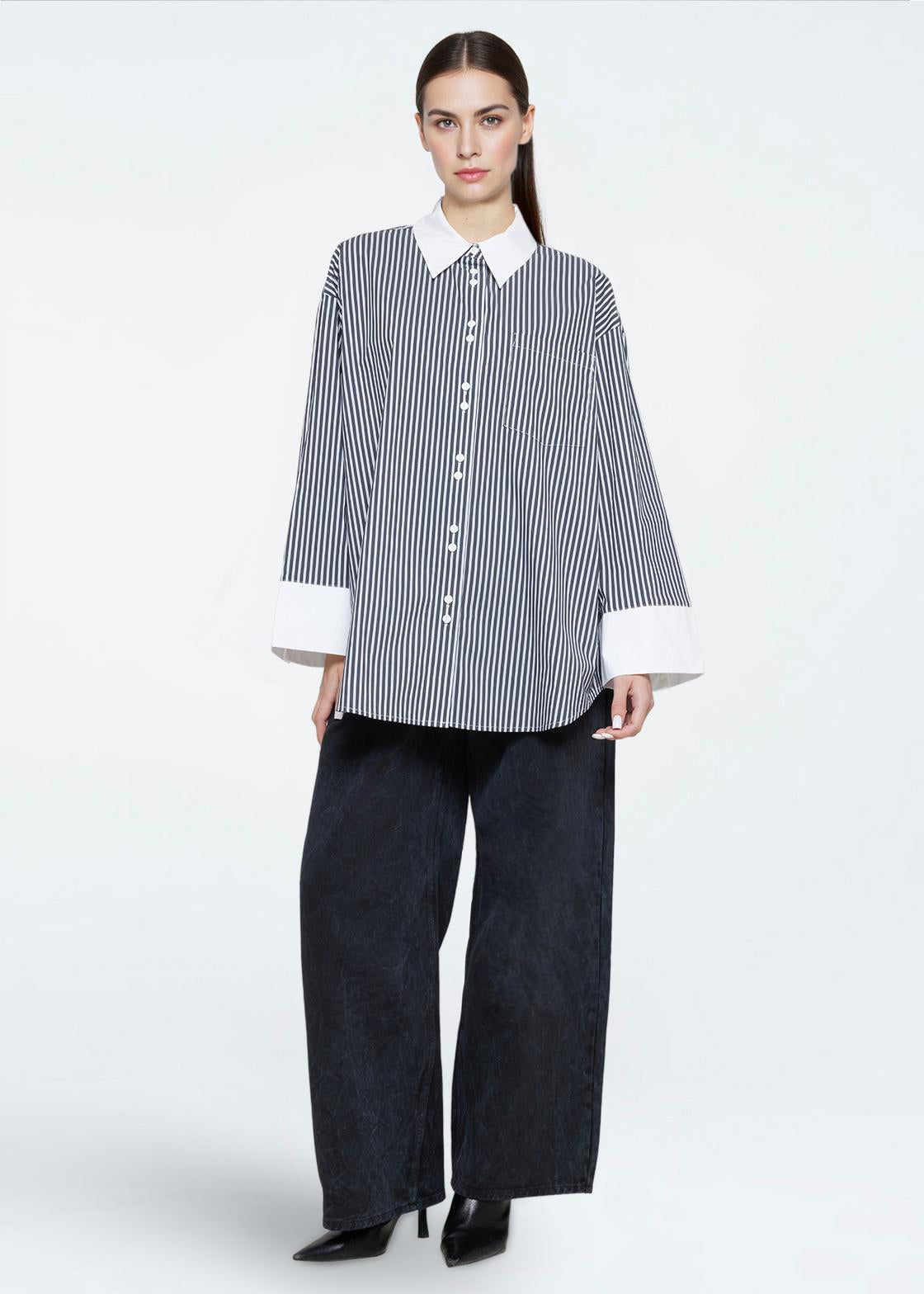 minimum female Maisy shirt 4355 Long Sleeved Shirt 999 Black