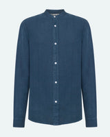 minimum male Mando langærmet hørskjorte 4115 Long Sleeved Shirt 2340 Blue Ashes