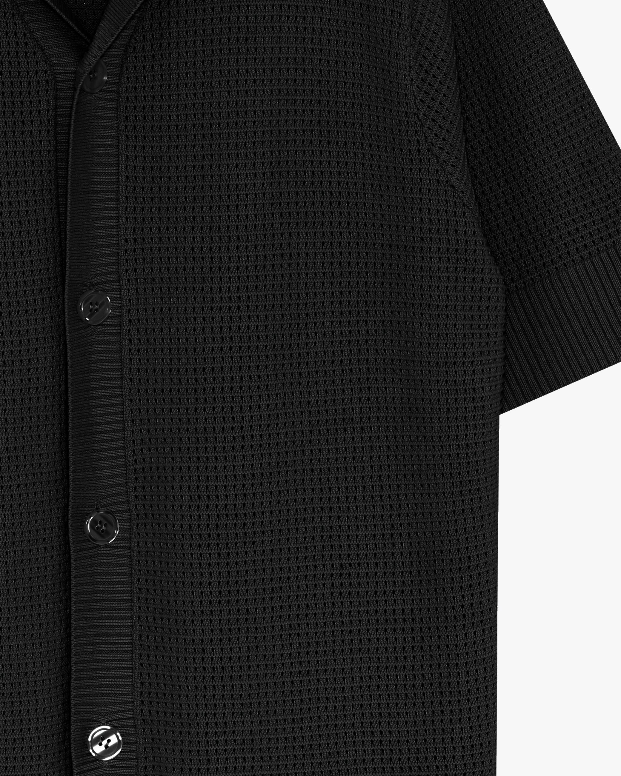 minimum male Mason hæklet polo skjorte 4177 Polo 999 Black