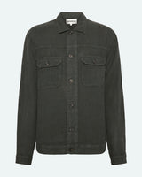 minimum male Micah overskjorte i hør 4115 Overshirt 0506 Black Ink