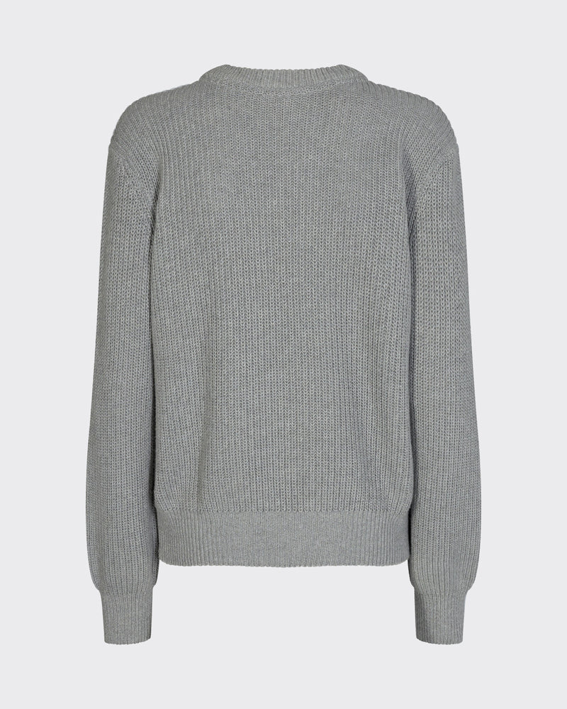 minimum female Mikala G006 Striktrøje Jumper 910M Light Grey Melange