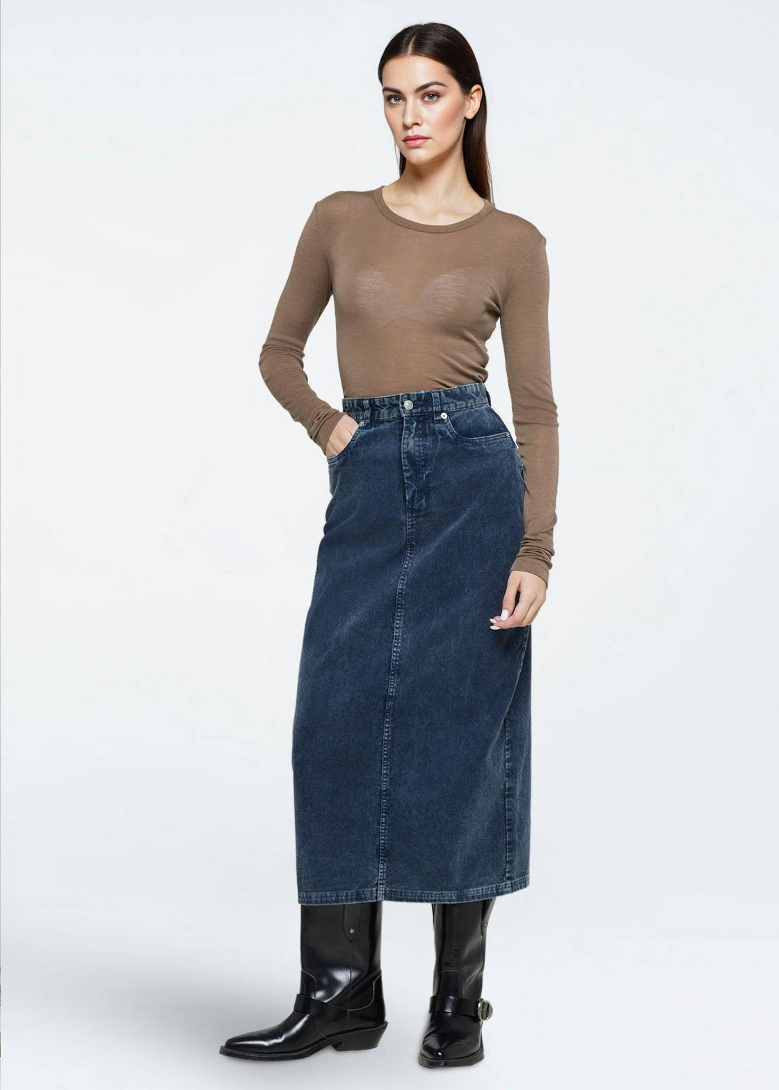 minimum female Natashas langærmet t-shirt 3736 Jumper 1815 Shitake