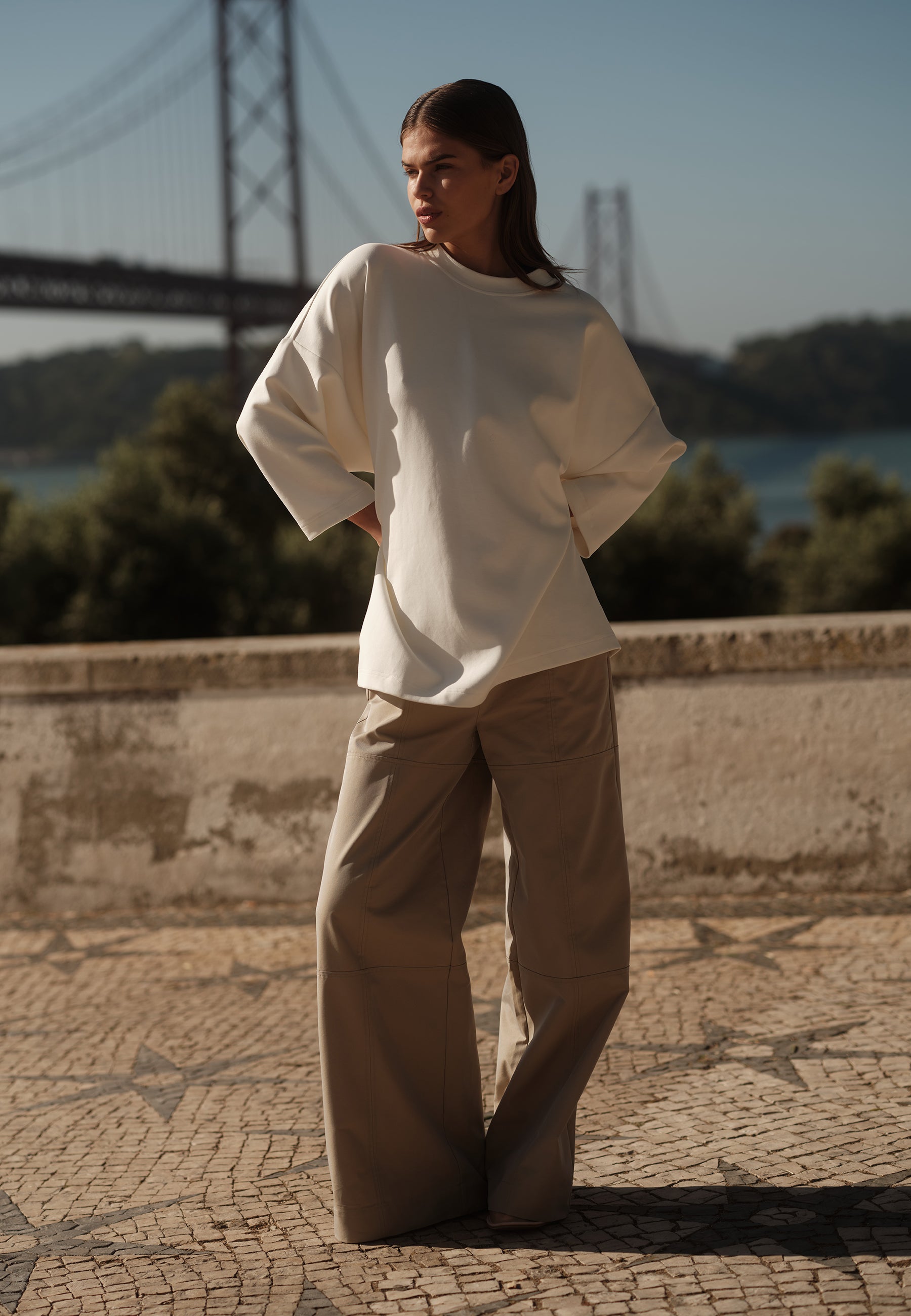 minimum female Norah oversized t-shirt 4157 Short Sleeved T-shirt 0608 Coco Milk