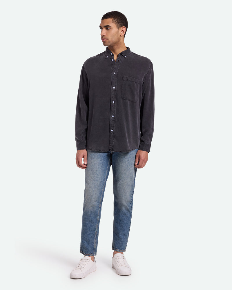 minimum male Pedro langærmet skjorte 3859 Long Sleeved Shirt 999 Black