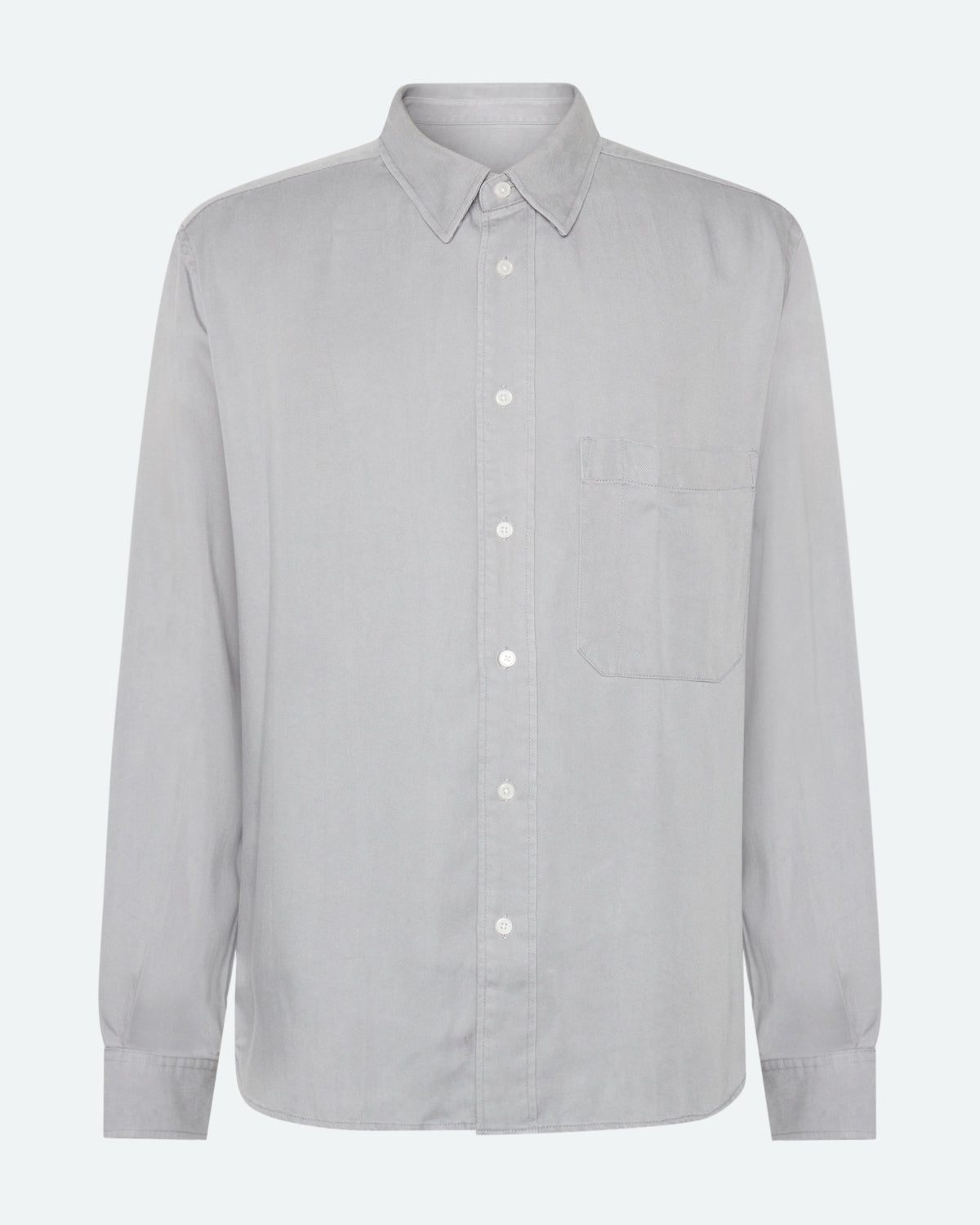 minimum male Pedro langærmet skjorte 3859 Long Sleeved Shirt 910 Light Grey