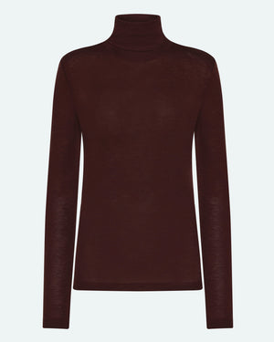 minimum female Pernilles langærmet rullekravetrøje 3736 Turtleneck 1619 Fudge