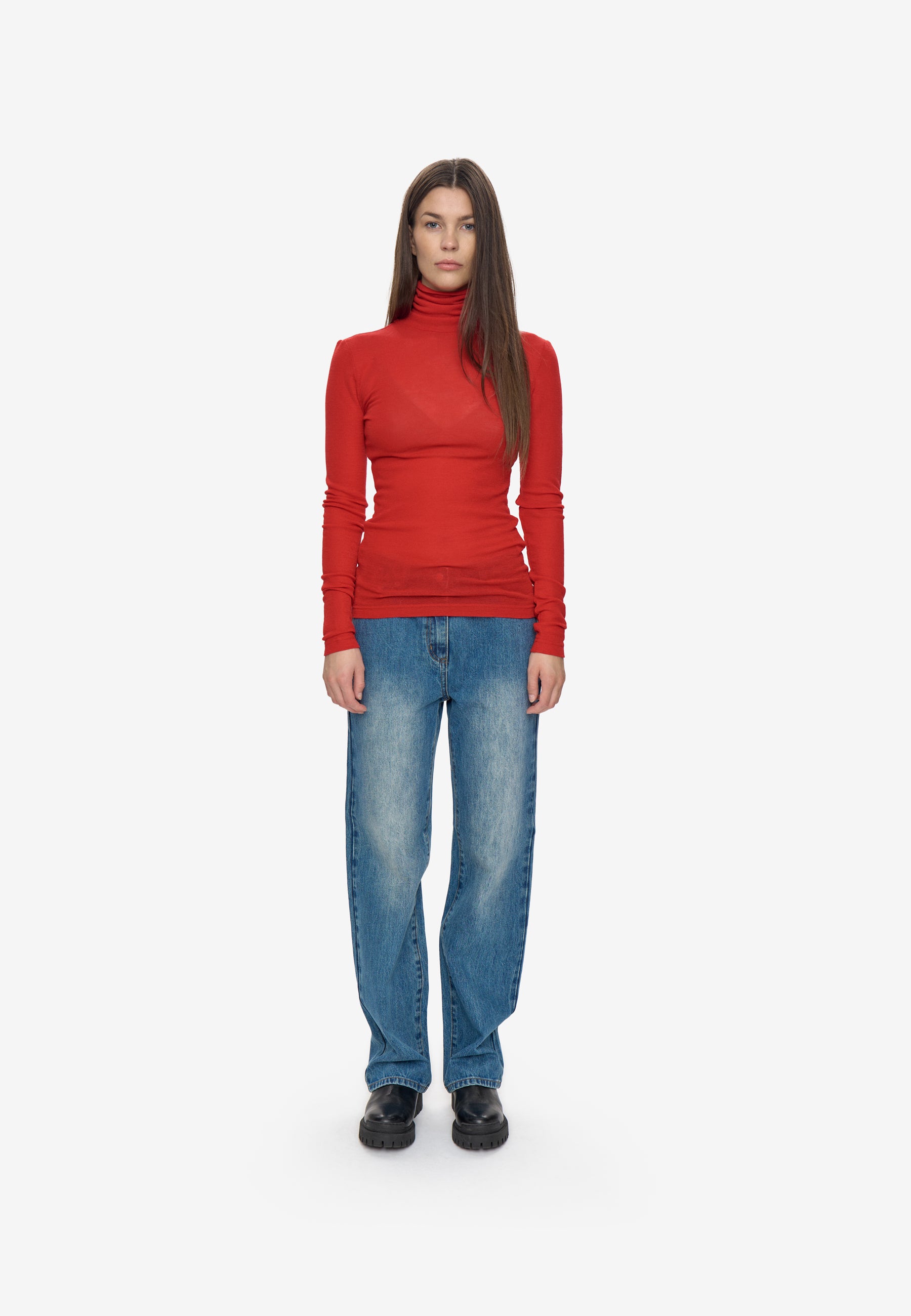 minimum female Pernilles langærmet rullekravetrøje 3736 Turtleneck 1659 Goji berry