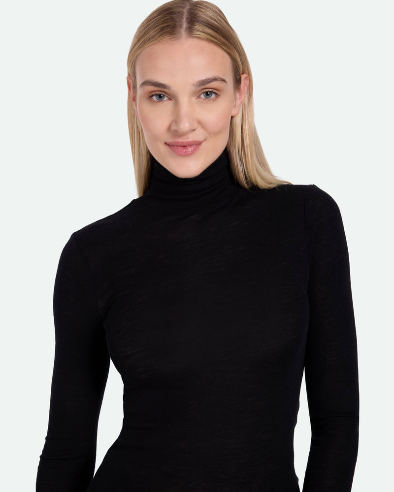 minimum female Pernilles langærmet rullekravetrøje 3736 Turtleneck 999 Black