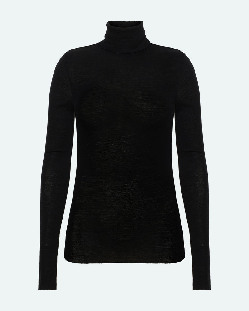 minimum female Pernilles langærmet rullekravetrøje 3736 Turtleneck 999 Black