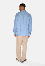 minimum male Randy denimskjorte 4131 Long Sleeved Shirt 2340 Blue Ashes